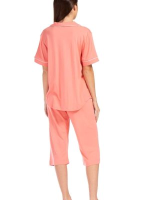 Button Down Pajamas for Women Capri Pajama Sleepwear Set with Gift Box