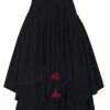 Womens Elastic Waist Aline Cotton Lined Retro Maxi Hem Pleated Long Skirts