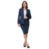 Women's Business Skirt Suit Set 2 Piece Office Outfits Notched Lapel Blazer and Pencil Skirt