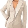 Women's 3 Pieces Pants Suit Office Lady Suit Blazer Vest Pants Business Suit Casual for Women Tuxedo Suits Set
