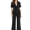 Short Sleeve Blazer Pant Suits Set for Women Business Casual 2 Piece Work Outfits