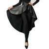 Leather Skirt for Women Black Faux Leather Plus Size Pleated Midi Maxi Fall Long Skirts