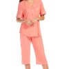 Button Down Pajamas for Women Capri Pajama Sleepwear Set with Gift Box
