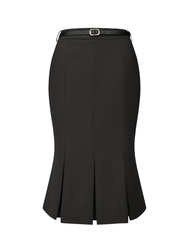 51SF4fItk-L.jpg Women's Elegant Formal Skirt with Belt Knee Length Fishtail Pencil Skirt