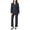 Women's Pant Suit 2 Piece Set Double Breasted Pinstripe Suit Slim Fit Business Casual Outfits