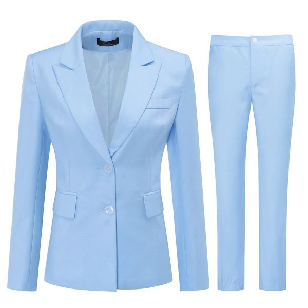 51WJ2vTLKL.jpg Women's 2 Piece Office Work Suit Set One Button Blazer and Pants