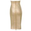 Leather Midi-Calf Party Pencil Skirt