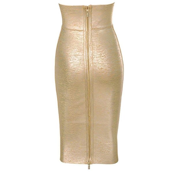 Leather Midi-Calf Party Pencil Skirt