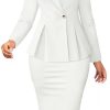 2 Piece Outfits for Women Solid Blazer Jacket Skirts Sets Two Piece Business Formal Suit Sets