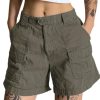 Cargo Shorts for Women 2024 Casual Summer Elastic High Waisted Button Up Comfy Cotton Hiking Shorts with Pockets