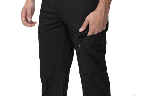 Men's Cargo Hiking Pants Lightweight 5 Zipper Pockets Stretch Quick Dry Camping Fishing Travel Pants