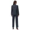Women's Pant Suit 2 Piece Set Double Breasted Pinstripe Suit Slim Fit Business Casual Outfits