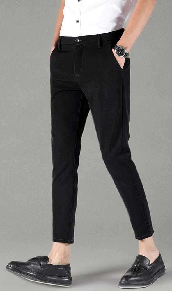 51rXZXdBRL.jpg Men's Stretch Skinny Fit Casual Business Pants Ankle Dress Pants