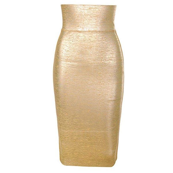 Leather Midi-Calf Party Pencil Skirt