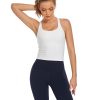 Longline Zeal Bras Medium Impact Wirefree Sports Bras Workout Tank Tops with Removable Pads, A-D Cups