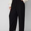 High Waist Solid Tapered Trousers with Belt Curve & Plus
