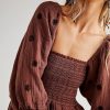 Women Floral Embroidered Maxi Dress Long Puff Sleeve Square Neck Bohemian Flowy Dress with Pockets Smocked Fall Dress