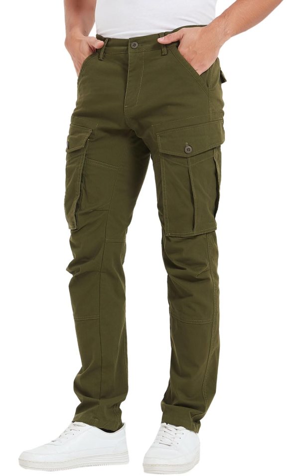 611Nyt3sxL.jpg Men's Cargo Pants Slim Fit with Articulated Knees