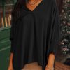 Womens Tops Dressy Casual V Neck Blouses 3/4 Sleeve Shirts Spring Summer Fashion Trendy Tops 2025