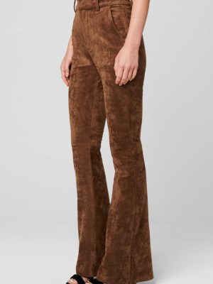 Womens Luxury Clothing Vegan Leather Wide Wale Corduroy Flare Pant