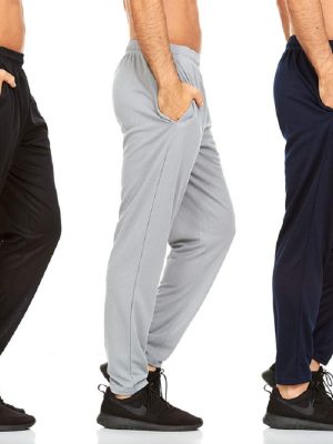 3 Pack: Mens Athletic Pants with Pockets, Mens Sweatpants, Mens Joggers with Pockets (Up to 3XL)