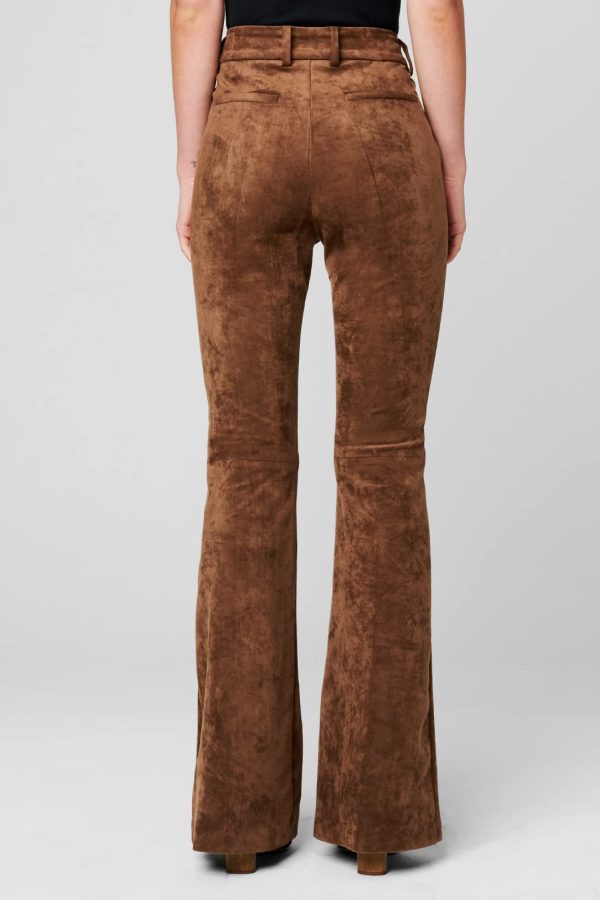 Womens Luxury Clothing Vegan Leather Wide Wale Corduroy Flare Pant