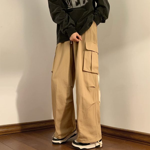 618cnh1jceL.jpg Gothic Baggy Cargo Pants with Pockets for Women Men Harajuku Casual Joggers Outdoor Loose Trousers Y2K Streetwear