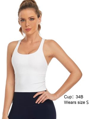 Longline Zeal Bras Medium Impact Wirefree Sports Bras Workout Tank Tops with Removable Pads, A-D Cups