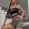 Cargo Shorts for Women 2024 Casual Summer Elastic High Waisted Button Up Comfy Cotton Hiking Shorts with Pockets