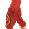 Harem Pants for Men & Women, Cotton Baggy Trousers, Adjustable Length, Drawstring Waist, 2 Pockets, One Size
