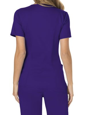 Scrubs for Women Mock Wrap Top with 3 Pocket, Back Princess Seams WW610