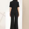 Short Sleeve Blazer Pant Suits Set for Women Business Casual 2 Piece Work Outfits