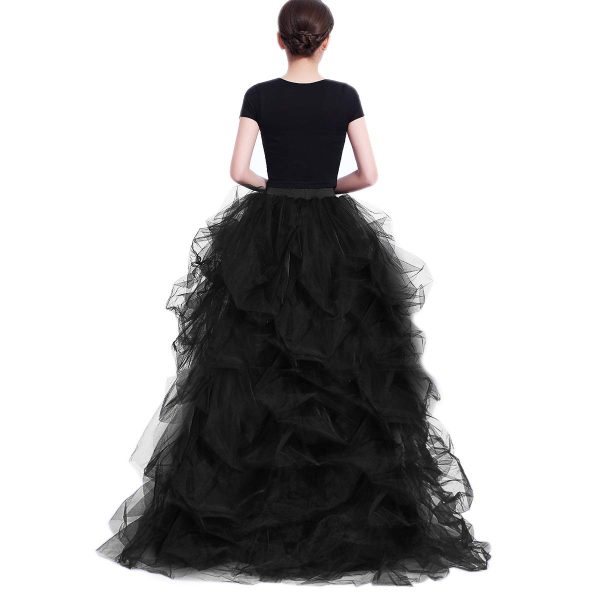 Women's Long High Low Ruffles Party Tulle Skirt