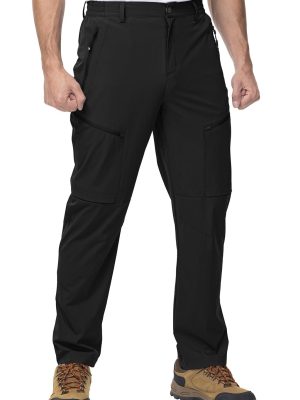 Men's Cargo Hiking Pants Lightweight 5 Zipper Pockets Stretch Quick Dry Camping Fishing Travel Pants