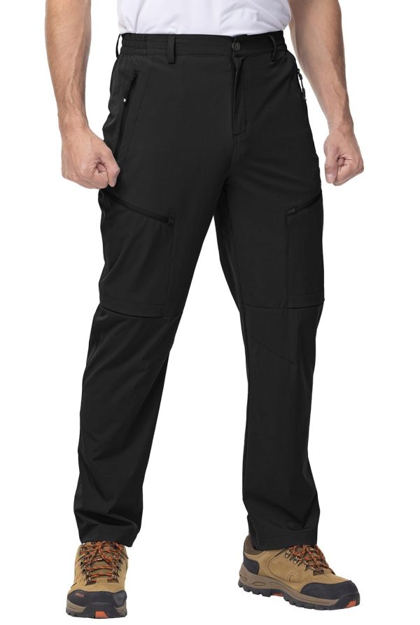 Men's Cargo Hiking Pants Lightweight 5 Zipper Pockets Stretch Quick Dry Camping Fishing Travel Pants