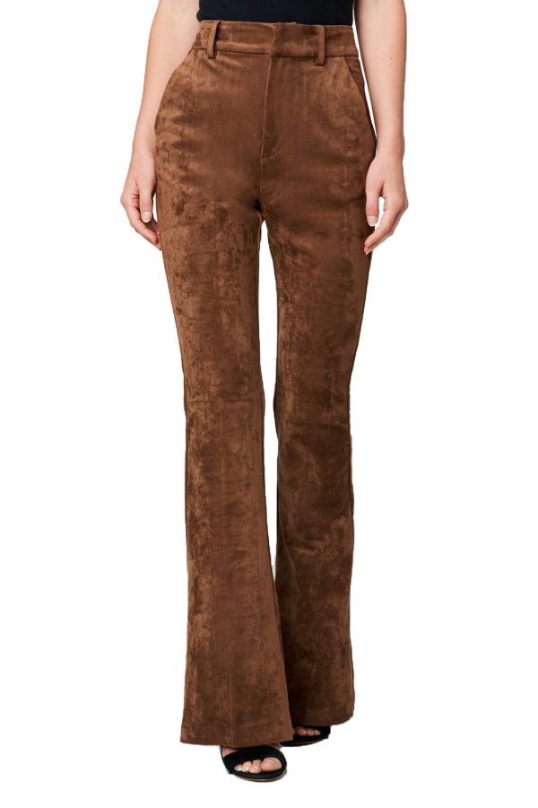 Womens Luxury Clothing Vegan Leather Wide Wale Corduroy Flare Pant