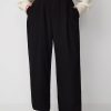 High Waist Solid Tapered Trousers with Belt Curve & Plus