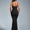 Women's Bodycon Maxi Dress Spaghetti Strap Sleeveless Elegant Long Formal Wedding Guest Dresses