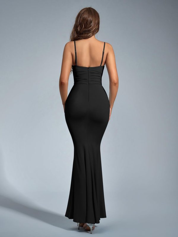 61MairBC3kL.jpg Women's Bodycon Maxi Dress Spaghetti Strap Sleeveless Elegant Long Formal Wedding Guest Dresses