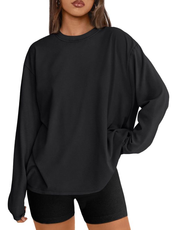 Womens Oversized Long Sleeve T Shirts 2025 Basic Crewneck Tee Fall Tops Casual Workout Y2K Clothes