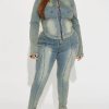 Women's Two Piece Set Denim Outfits Long Sleeve Zip Up Cropped Jean Jacket Bodycon Pants Fall Y2K Outfits Tracksuit