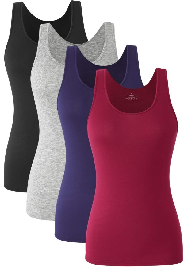 61UMX9uOEL.jpg Basic Tank Tops for Women Undershirts Tanks Top Lightweight Camis Tank Tops 4-Pack