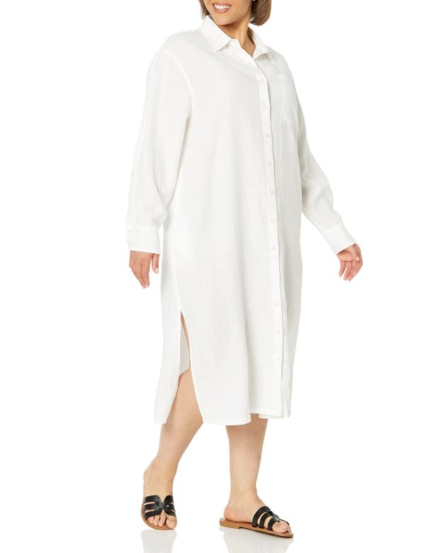 Women's Fiona Relaxed Linen Midi Shirt Dress
