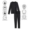 Womens Fleece Lined Thermal Long Sleeve Shirt and Leggings - Top and Bottom Base Layer Lounge Sets for Women