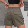 Cargo Shorts for Women 2024 Casual Summer Elastic High Waisted Button Up Comfy Cotton Hiking Shorts with Pockets