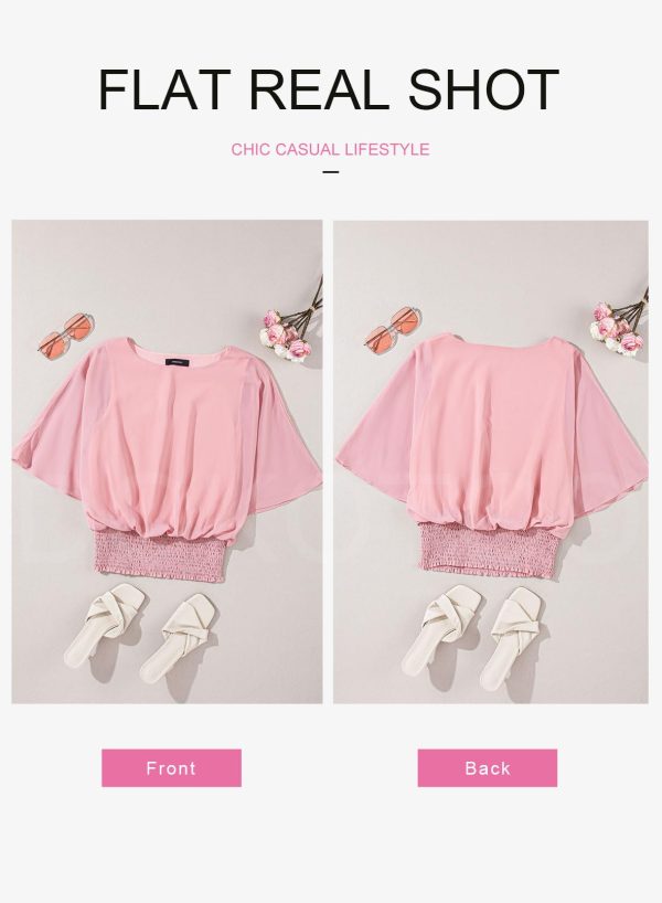 61ZDKqTZMoL.jpg Womens Tops Dressy Casual 3/4 Sleeve Tops Crewneck Business Casual Chiffon Blouses