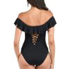 Women's One Piece Swimsuit Off Shoulder Ruffle Island Goddess Bathing Suit