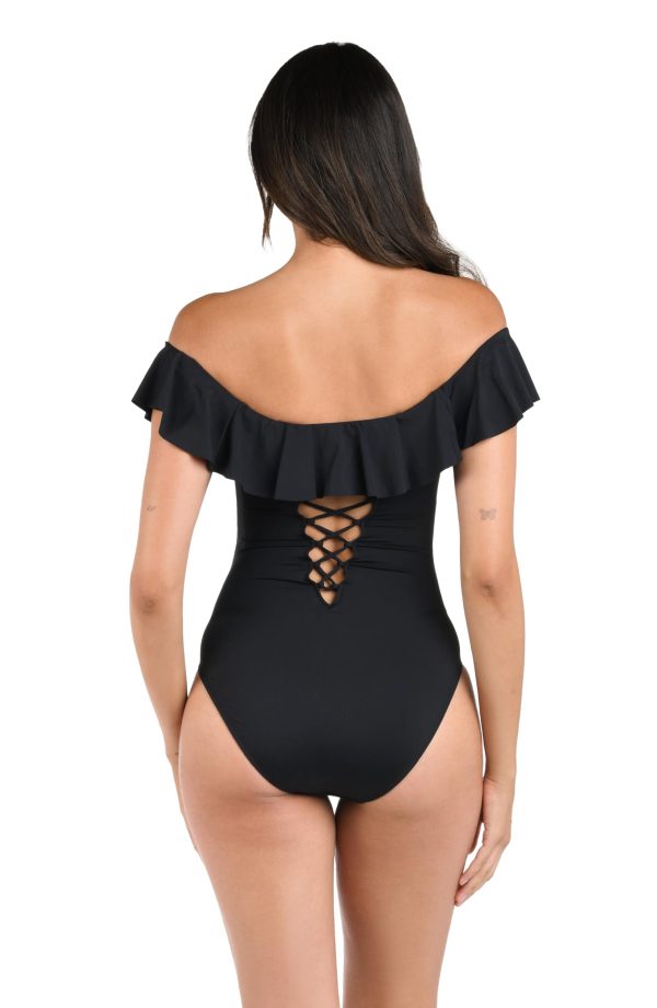 61ZinbDjMrL.jpg Women's One Piece Swimsuit Off Shoulder Ruffle Island Goddess Bathing Suit