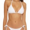Women's Standard Clear Lines Reversible Triangle Top and Tie Side Bottom Bikini Set, Adjustable, Two Piece Swimsuits