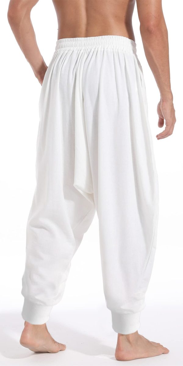 61a8rXlpRqL.jpg Men's Drawstring Aladdin Hippie Harem Pants Loose Drop Crotch Trousers